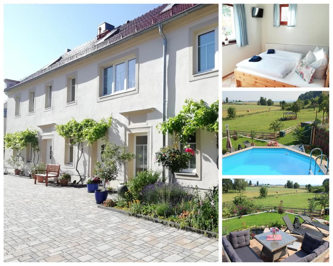 Ferienhof Graefe - 3-Seiten Hof Mit Grossem Garten, Pool & Sauna Meissen Luaran gambar